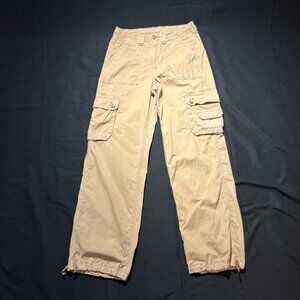 American Eagle Womens Cargo Pants 6 Tan Stretch